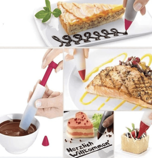 Silicone Writing Pen Cake Pastry Chocolate Baking Gadgets,Cake Cookie Pastry Cream Chocolate Icing Decorating Syringe - Image 2
